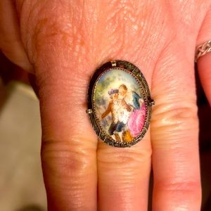 Silver Czechoslovakian ring.